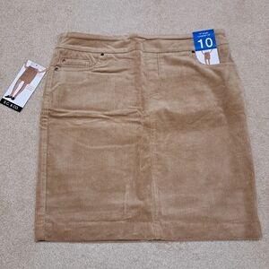 S.C. & Co Corduroy Skirt Womens Size 10 Pull On Cord Mini Skirt Tan Brown NWT